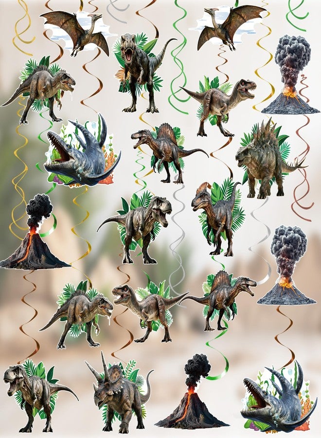 Animsco 60Pcs Dinosaur Hanging Swirls Party Supplies Dinosaur Foil Swirls Ceiling Spiral Streamers for Dinosaur Theme Birthday Party Decorations - Image 1